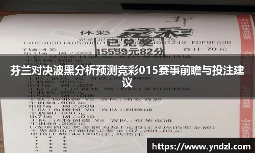 芬兰对决波黑分析预测竞彩015赛事前瞻与投注建议